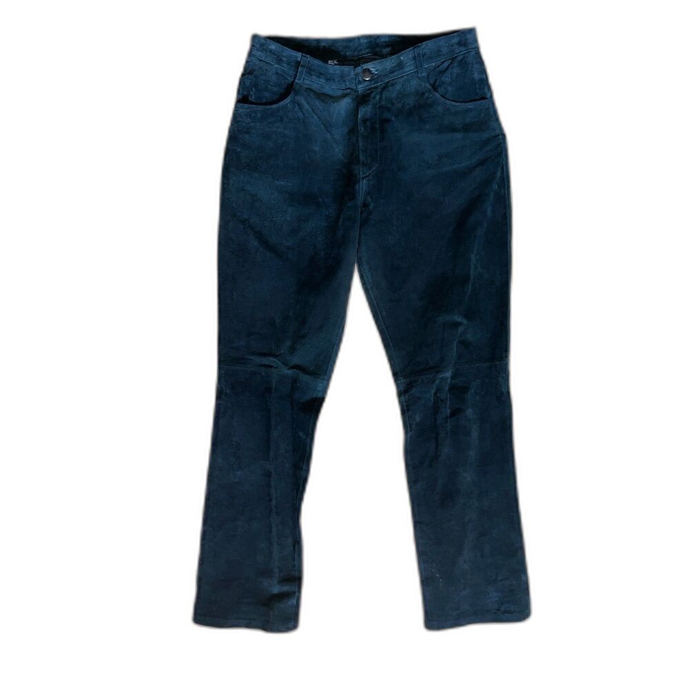 Black suede leather pants, ladies 11/12